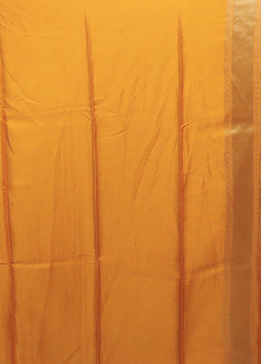 Yellow Dupion Silk Saree With Blouse Piece