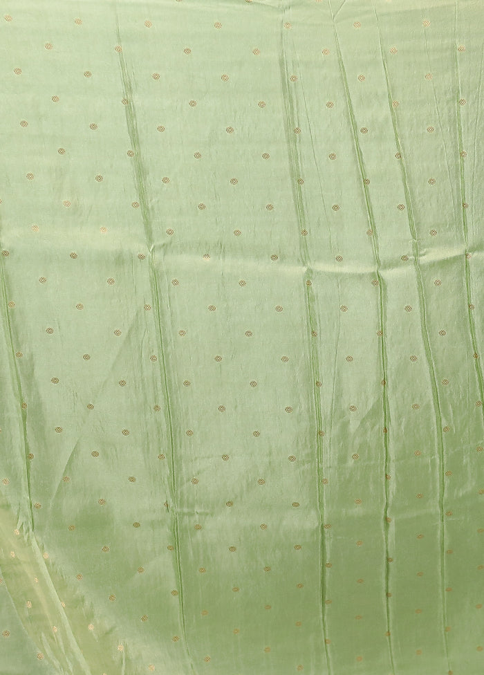 Green Handloom Dupion Pure Silk Saree With Blouse Piece