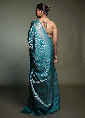 Green Kora Silk Saree With Blouse Piece