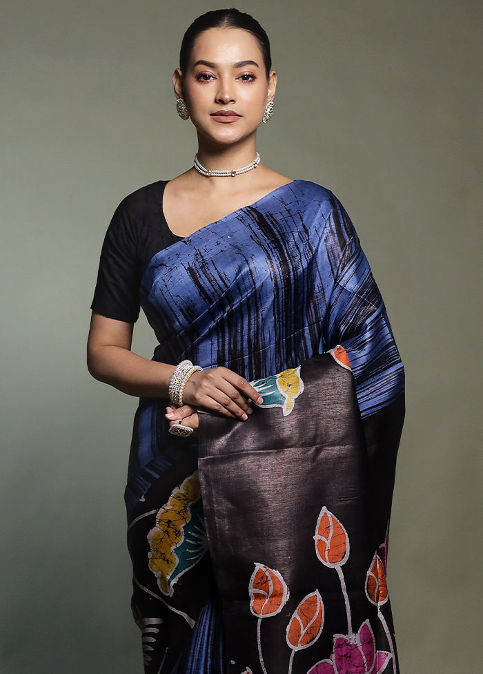 Multicolor Printed Pure Silk Saree Without Blouse Piece