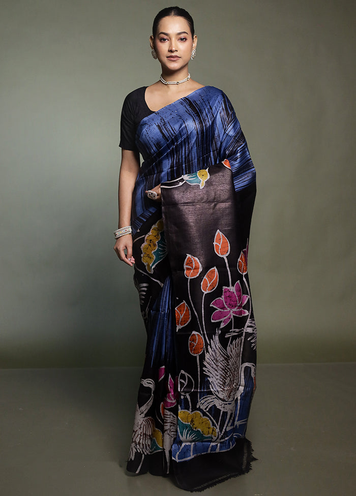 Multicolor Printed Pure Silk Saree Without Blouse Piece