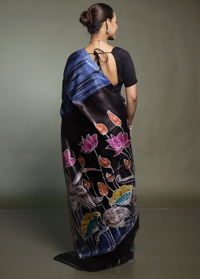 Multicolor Printed Pure Silk Saree Without Blouse Piece