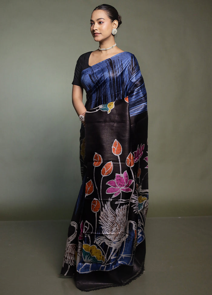 Multicolor Printed Pure Silk Saree Without Blouse Piece