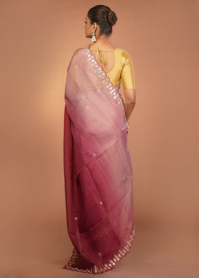 Pink Tissue Silk Saree With Blouse Piece