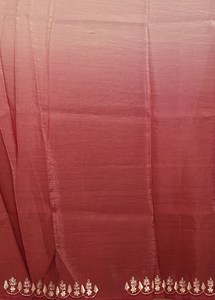 Pink Tissue Silk Saree With Blouse Piece