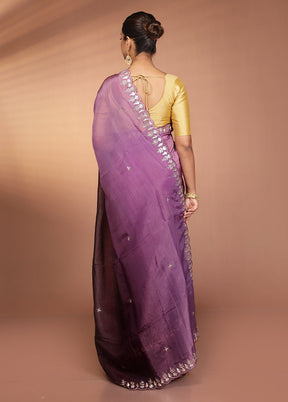 Purple Tissue Silk Saree With Blouse Piece