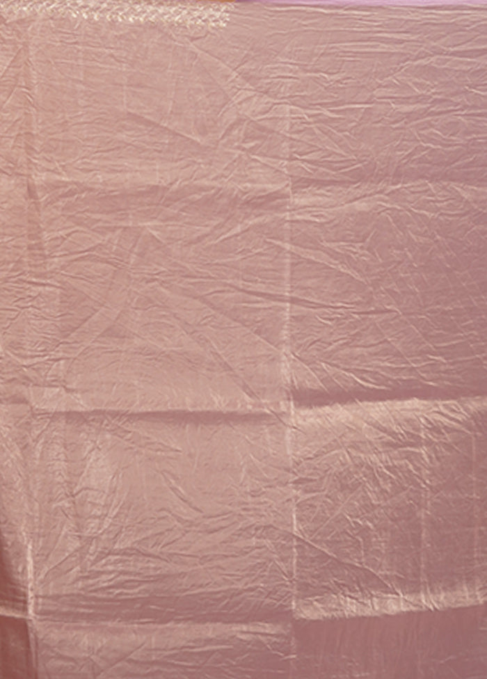 Pink Tissue Silk Saree With Blouse Piece