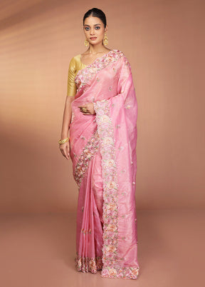 Purple Tissue Silk Saree With Blouse Piece
