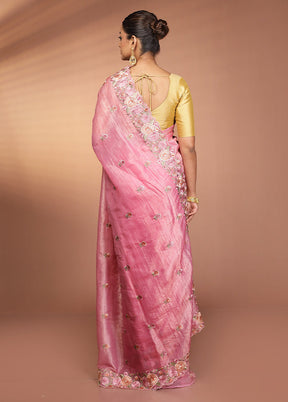 Purple Tissue Silk Saree With Blouse Piece