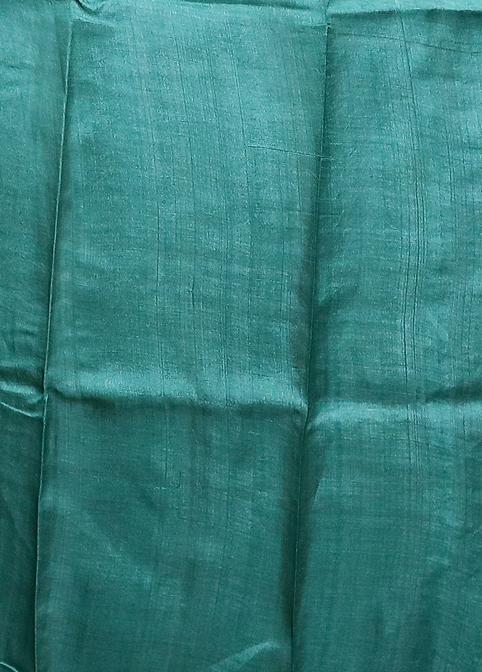Yellow Handloom Tussar Pure Silk Saree With Blouse Piece