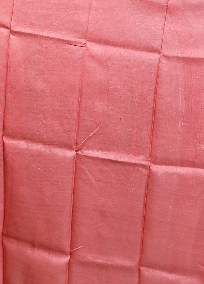 Multicolor Handloom Tussar Pure Silk Saree With Blouse Piece