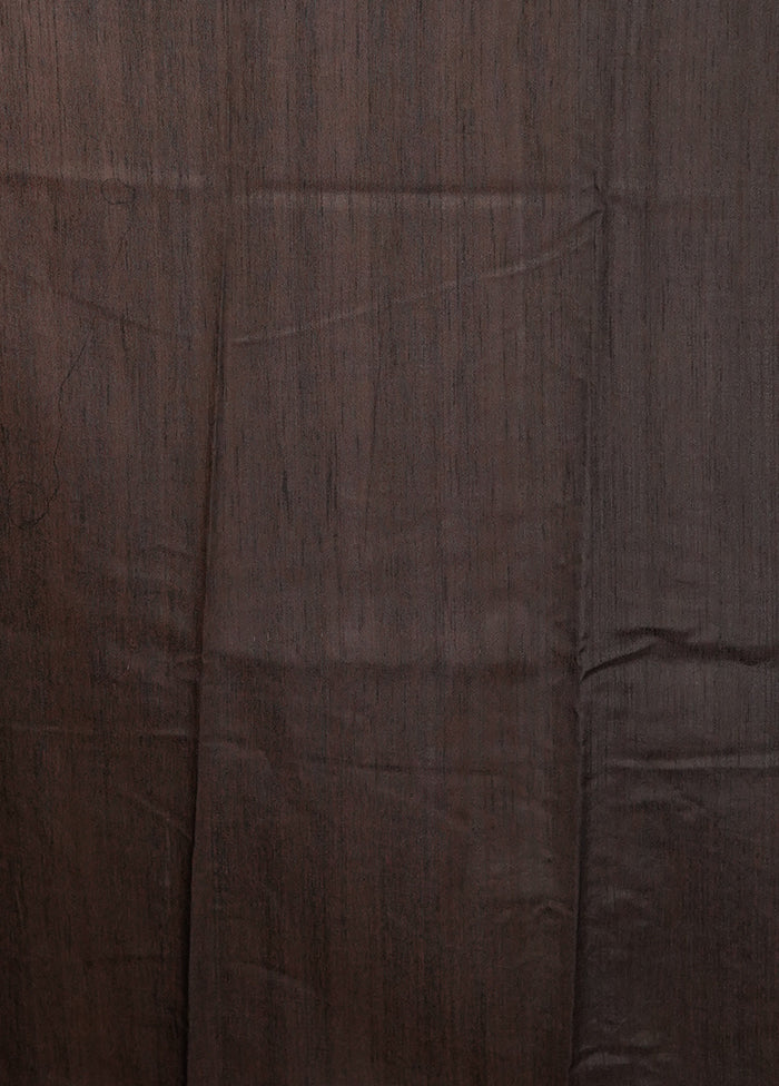Black Tussar Silk Saree With Blouse Piece