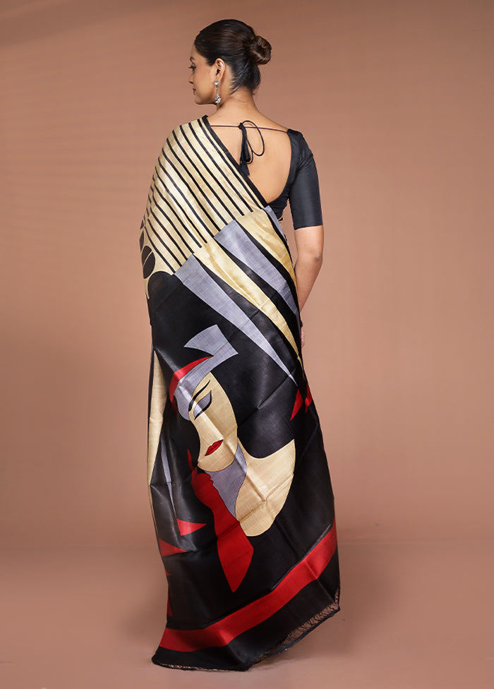Red Printed Pure Silk Saree Without Blouse Piece