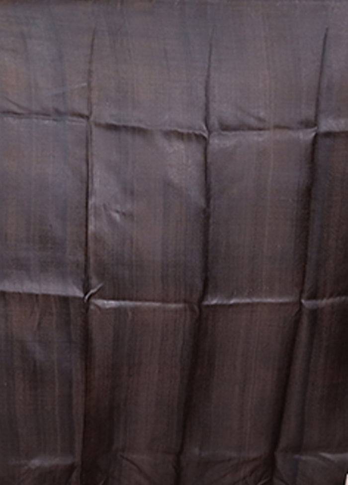Black Printed Pure Silk Saree Without Blouse Piece