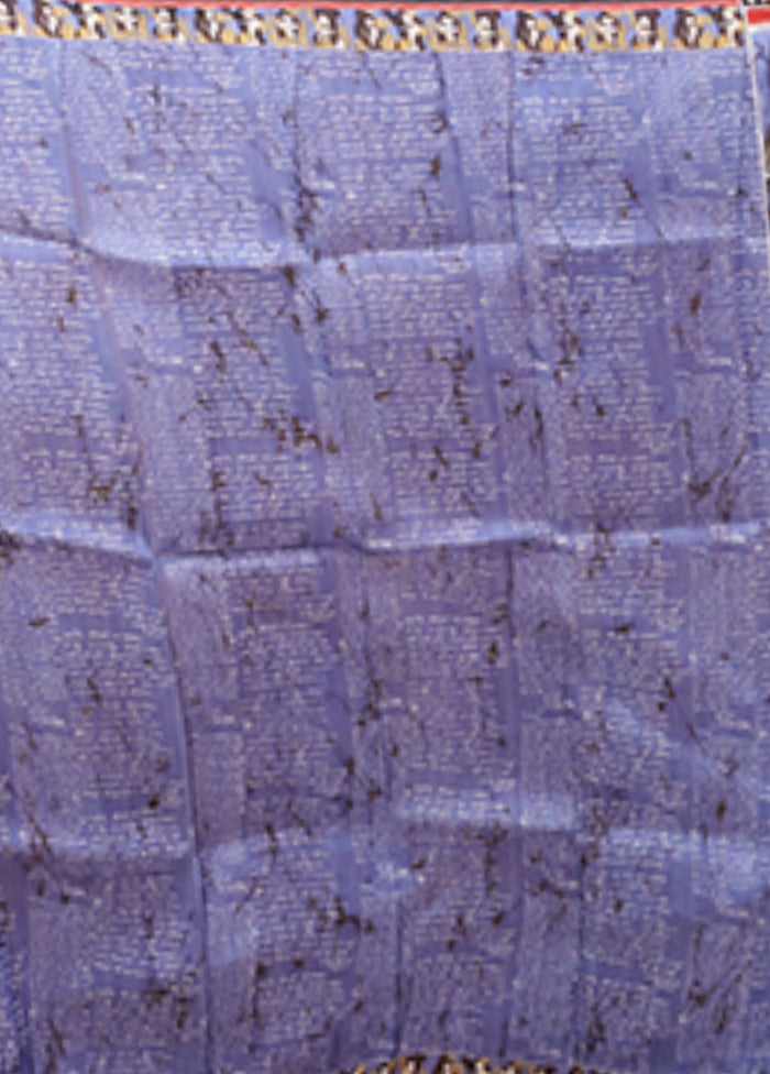 Cream Handloom Printed Pure Silk Saree Without Blouse Piece