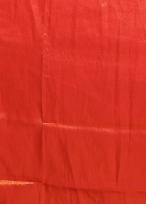 Orange Dupion Silk Saree With Blouse Piece