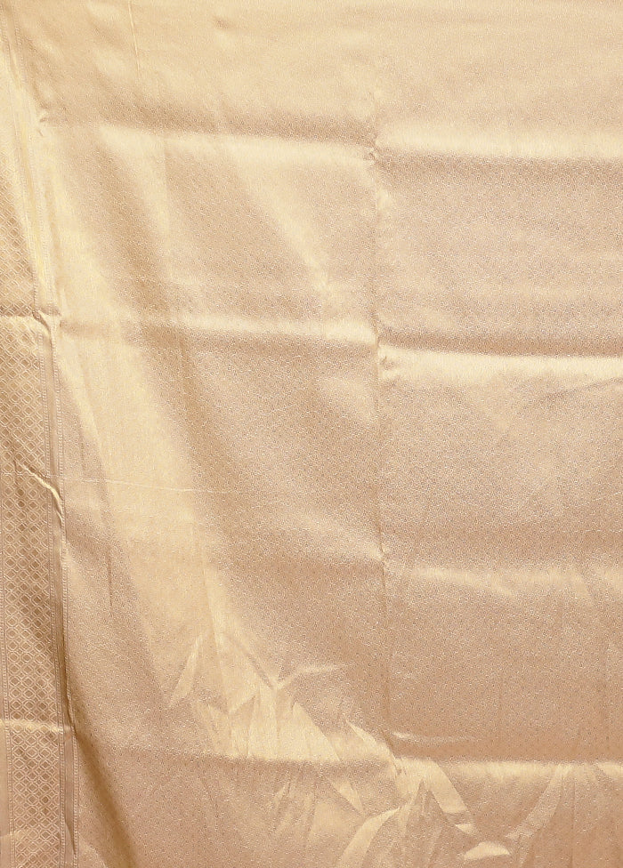 Cream Dupion Silk Saree With Blouse Piece