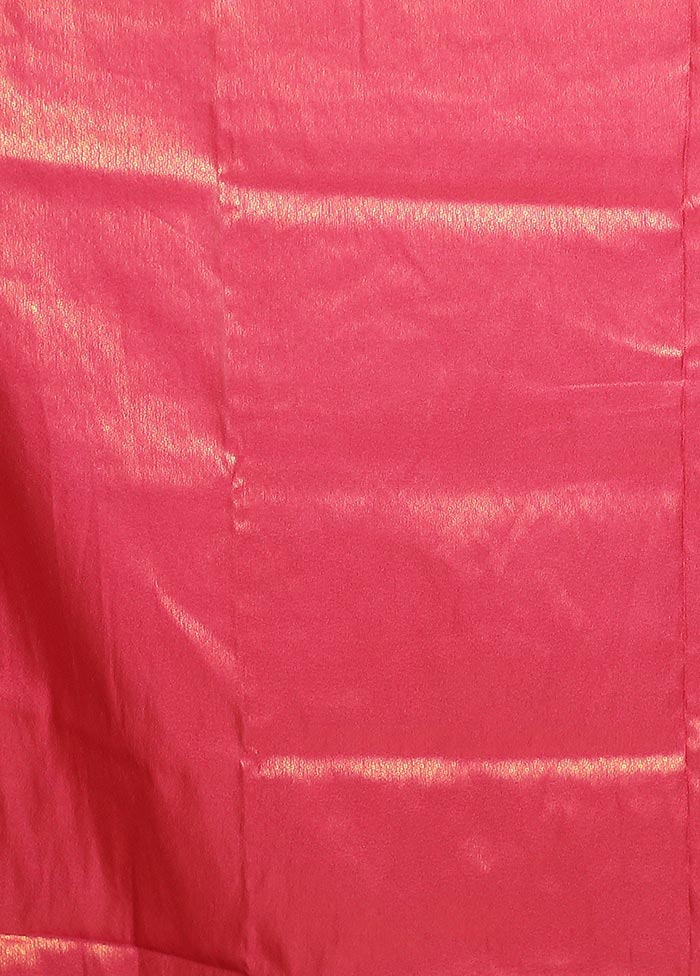 Pink Dupion Silk Saree With Blouse Piece