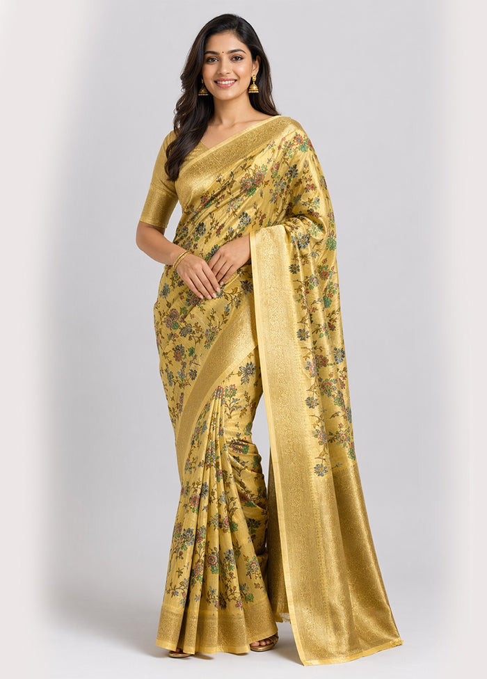 Cream Handloom Pure Cotton Saree With Blouse Piece