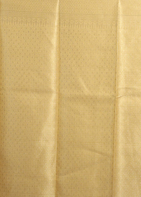 Yellow Kora Silk Saree With Blouse Piece