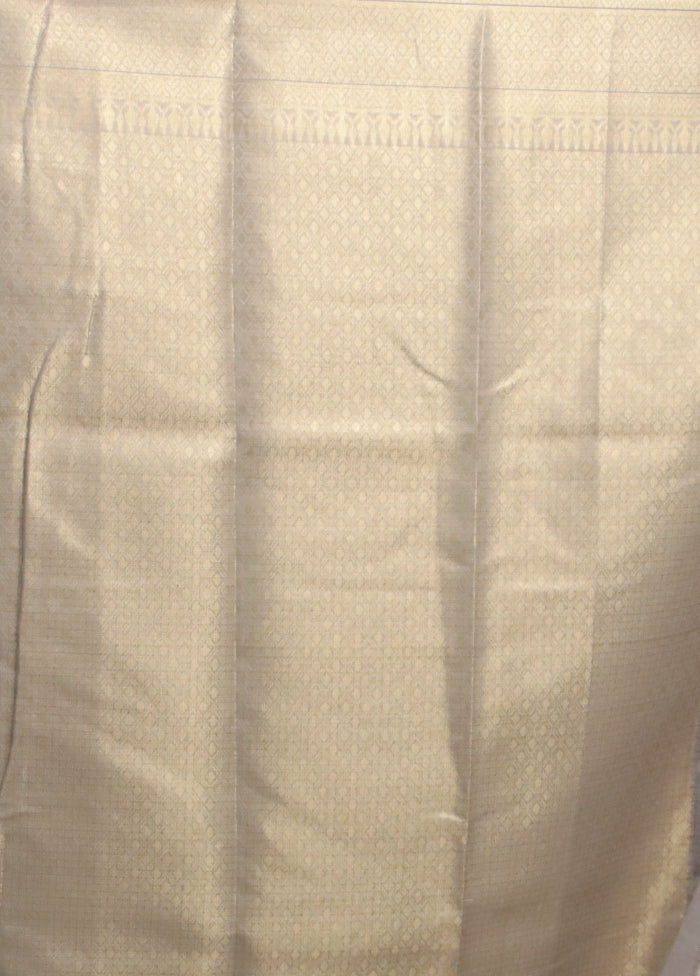 Grey Kora Silk Saree With Blouse Piece