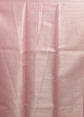 Pink Kora Silk Saree With Blouse Piece