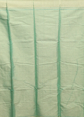 Green Kora Silk Saree With Blouse Piece