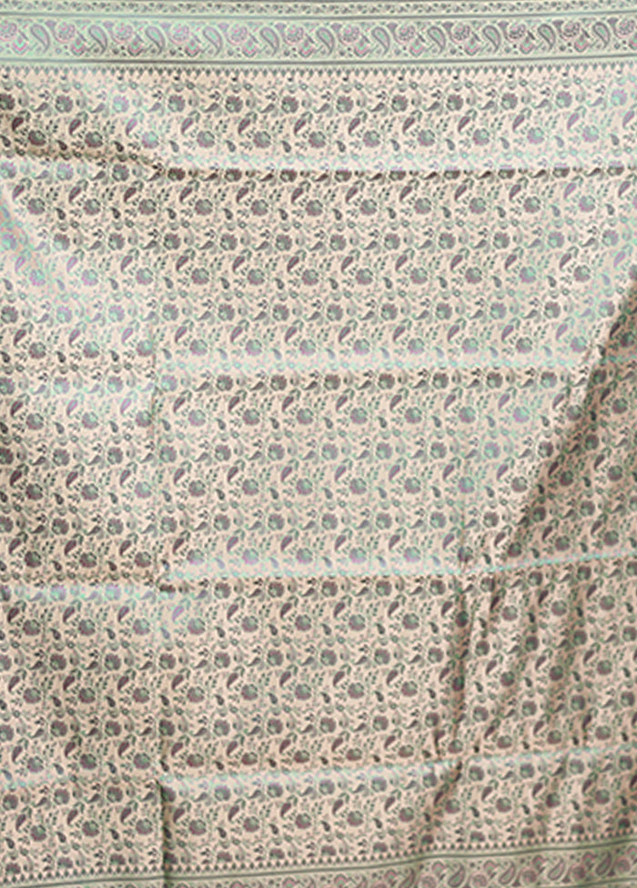 Green Handloom Jamewar Pure Silk Saree With Blouse Piece