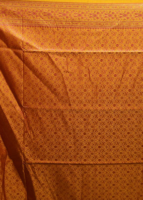 Green Handloom Jamewar Pure Silk Saree With Blouse Piece