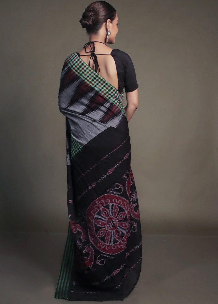 Grey Bomkai Cotton Saree Without Blouse Piece