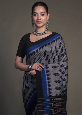 Grey Bomkai Silk Saree Without Blouse Piece