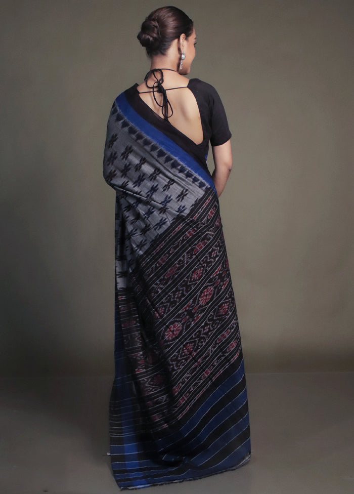 Grey Bomkai Silk Saree Without Blouse Piece