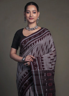 Grey Bomkai Silk Saree Without Blouse Piece