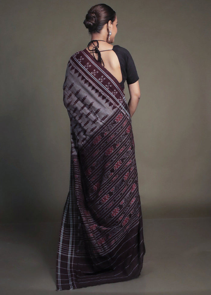 Grey Bomkai Silk Saree Without Blouse Piece