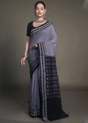 Grey Bomkai Pure Cotton Saree Without Blouse Piece