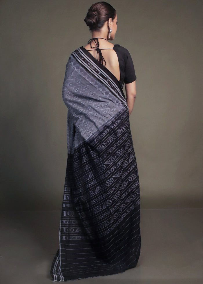 Grey Bomkai Pure Cotton Saree Without Blouse Piece