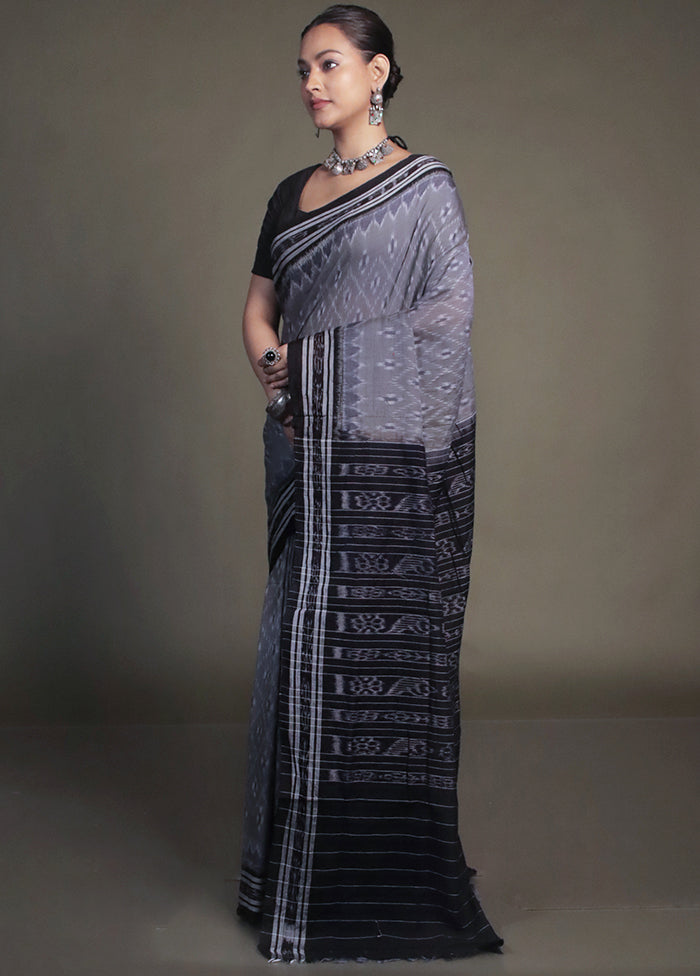 Grey Bomkai Pure Cotton Saree Without Blouse Piece