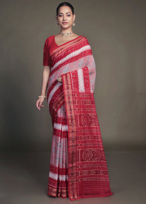 Pink Bomkai Silk Saree Without Blouse Piece