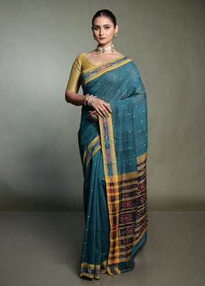 Green Bomkai Silk Saree Without Blouse Piece
