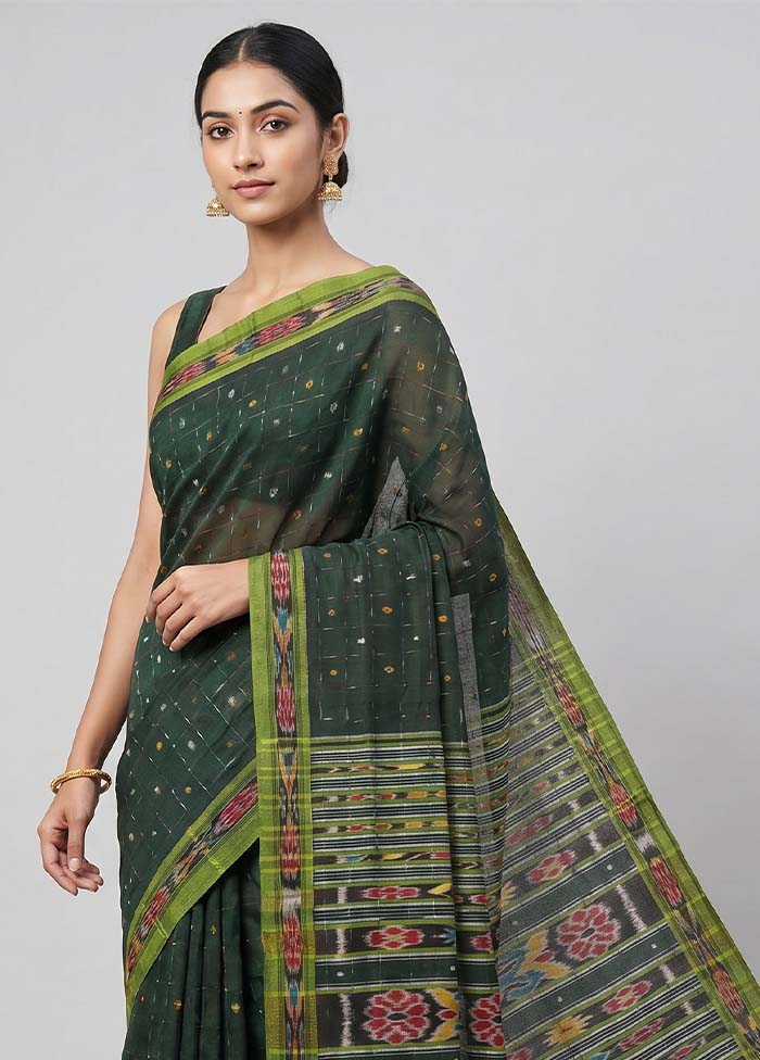 Green Bomkai Silk Saree Without Blouse Piece