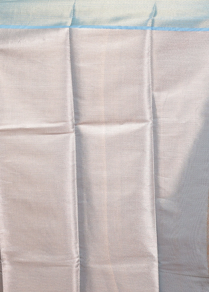 Cream Kora Silk Saree With Blouse Piece