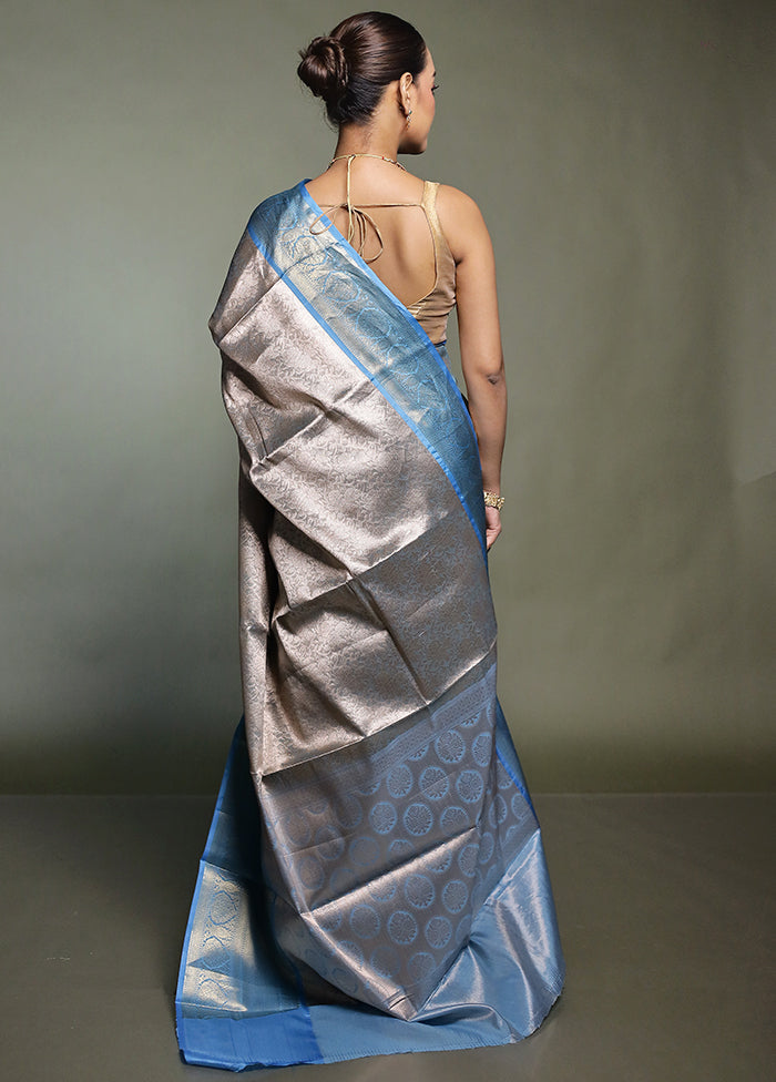 Cream Kora Silk Saree With Blouse Piece