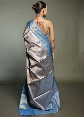 Cream Kora Silk Saree With Blouse Piece
