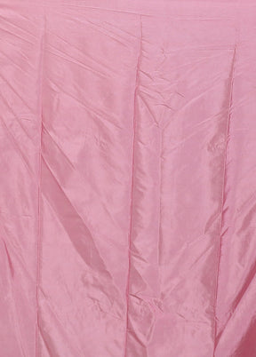 Pink Dupion Silk Saree With Blouse Piece