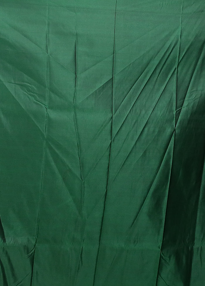 Green Katan Silk Saree With Blouse Piece
