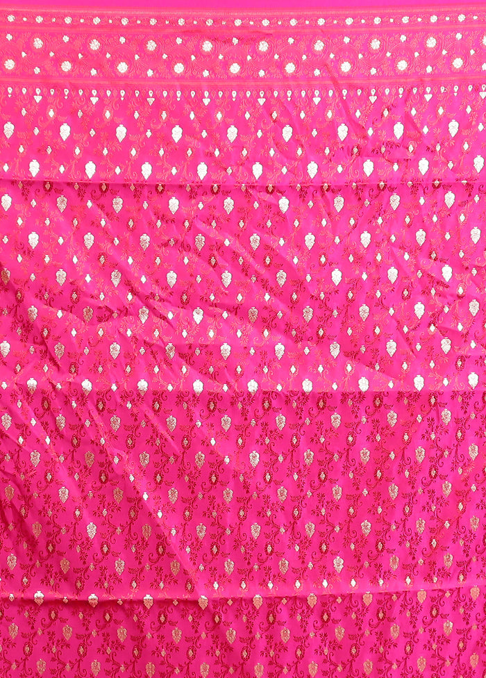 Pink Tanchoi Silk Saree With Blouse Piece