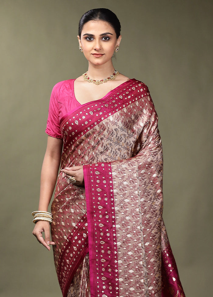 Cream Tanchoi Silk Saree With Blouse Piece