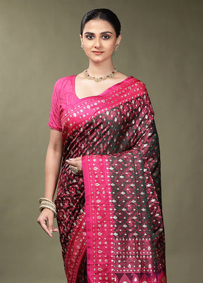 Pink Tanchoi Silk Saree With Blouse Piece
