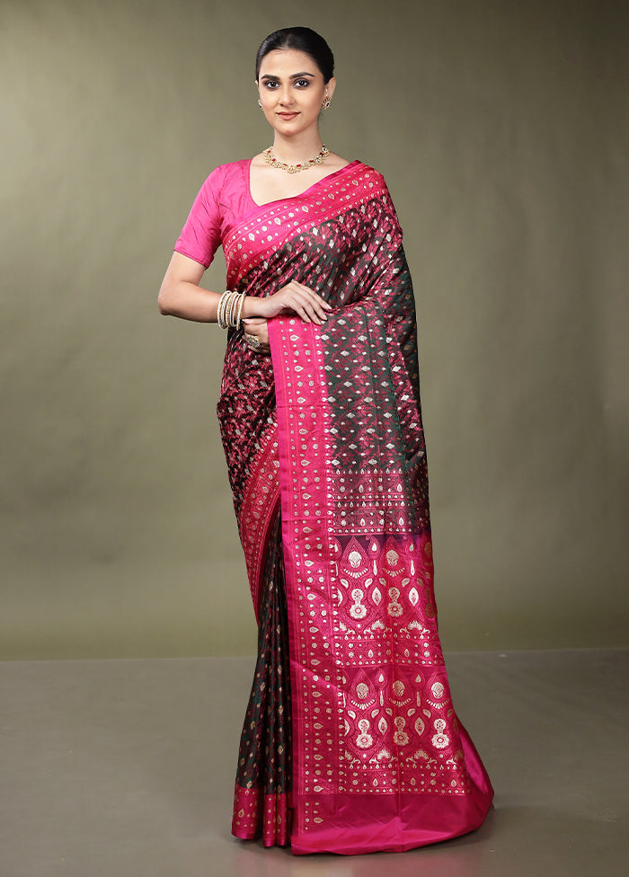 Pink Tanchoi Silk Saree With Blouse Piece