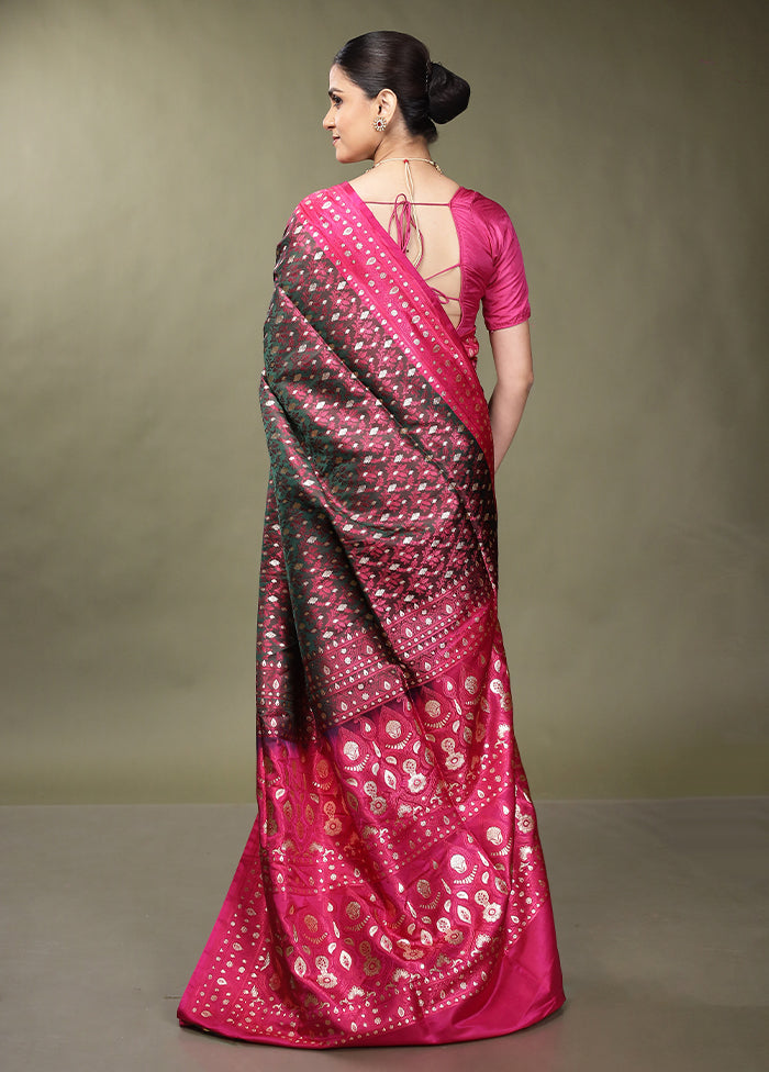 Pink Tanchoi Silk Saree With Blouse Piece